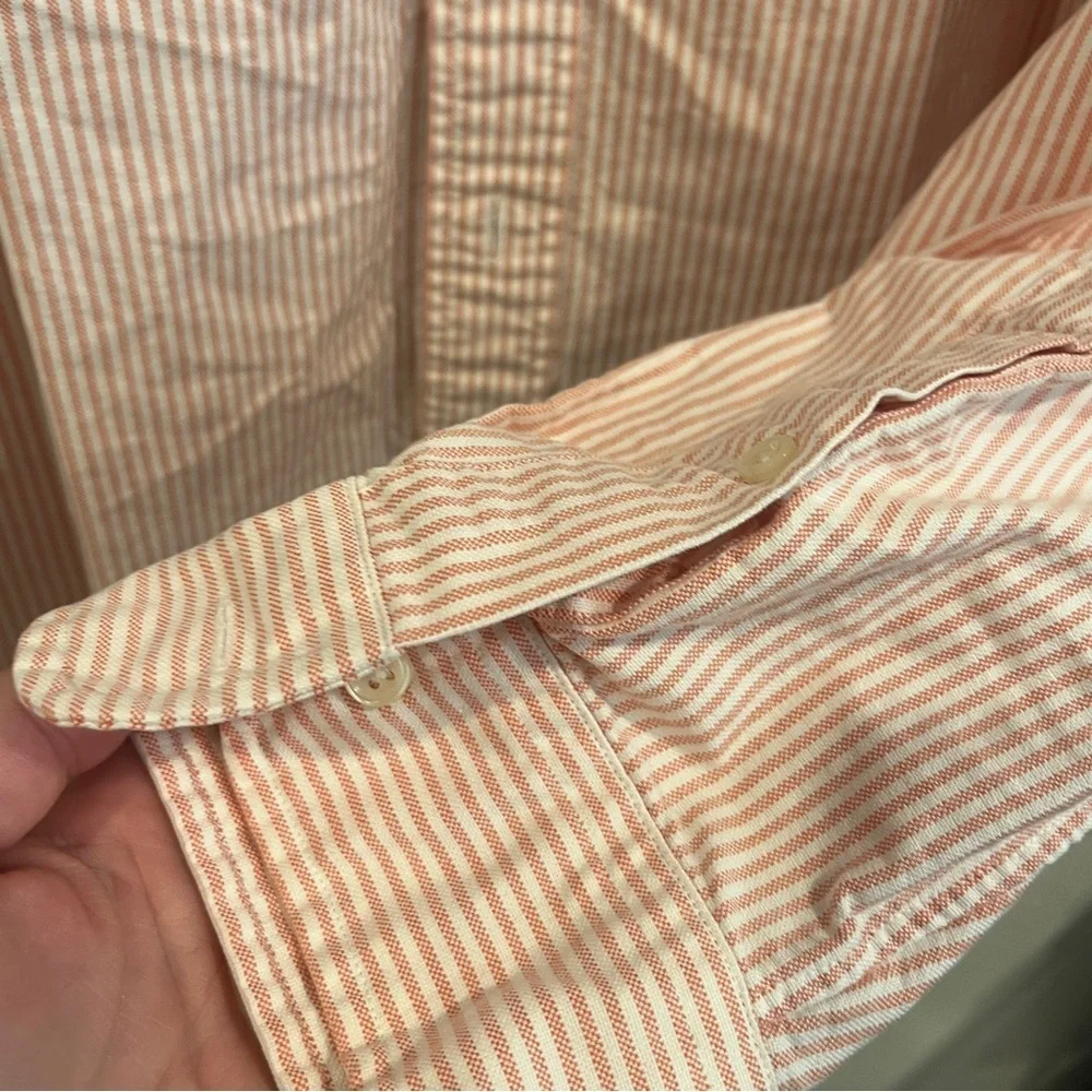 Polo Ralph Lauren orange and white stripe cotton button down long sleeve X-Large